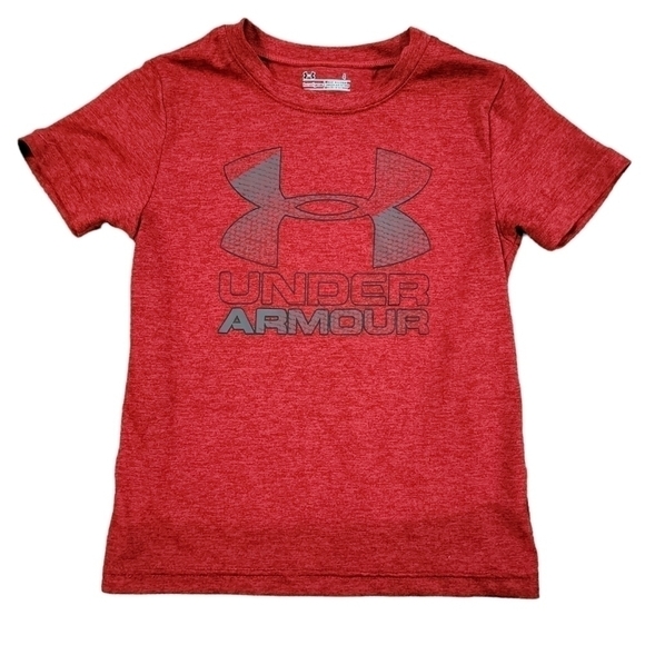 Under Armour heat gear size 4 short sleeve tee shirt red, polyester - Picture 1 of 7